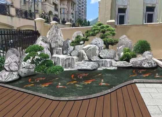 锦鲤鱼池建造